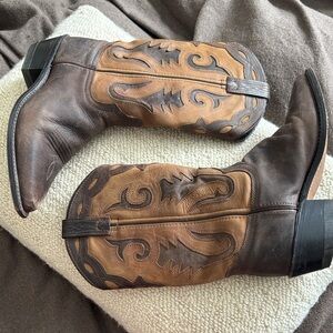 Women's Brown Two-Tone Western Cowboy Boots